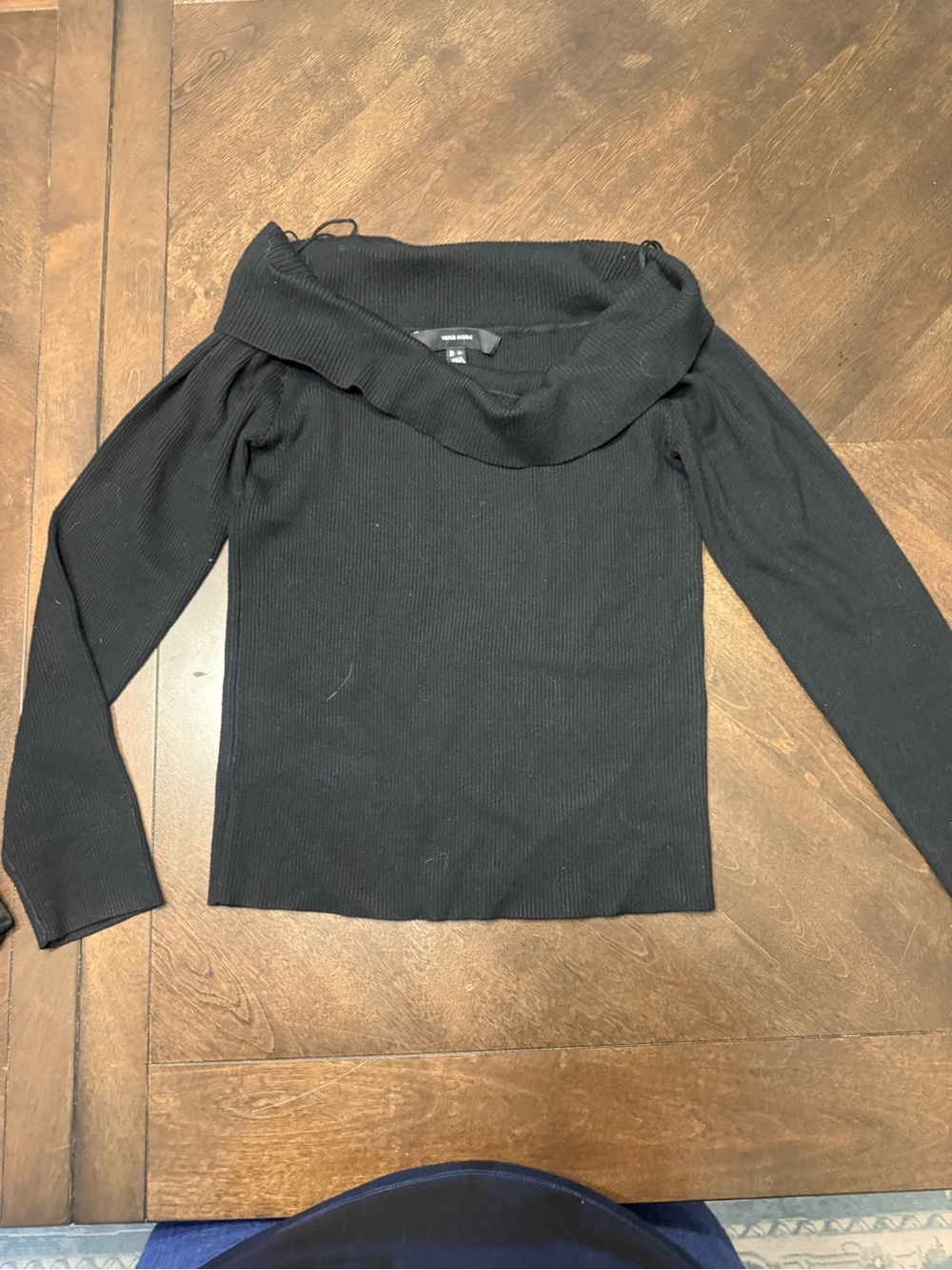 Vero Moda Black Ribbed Knit Top